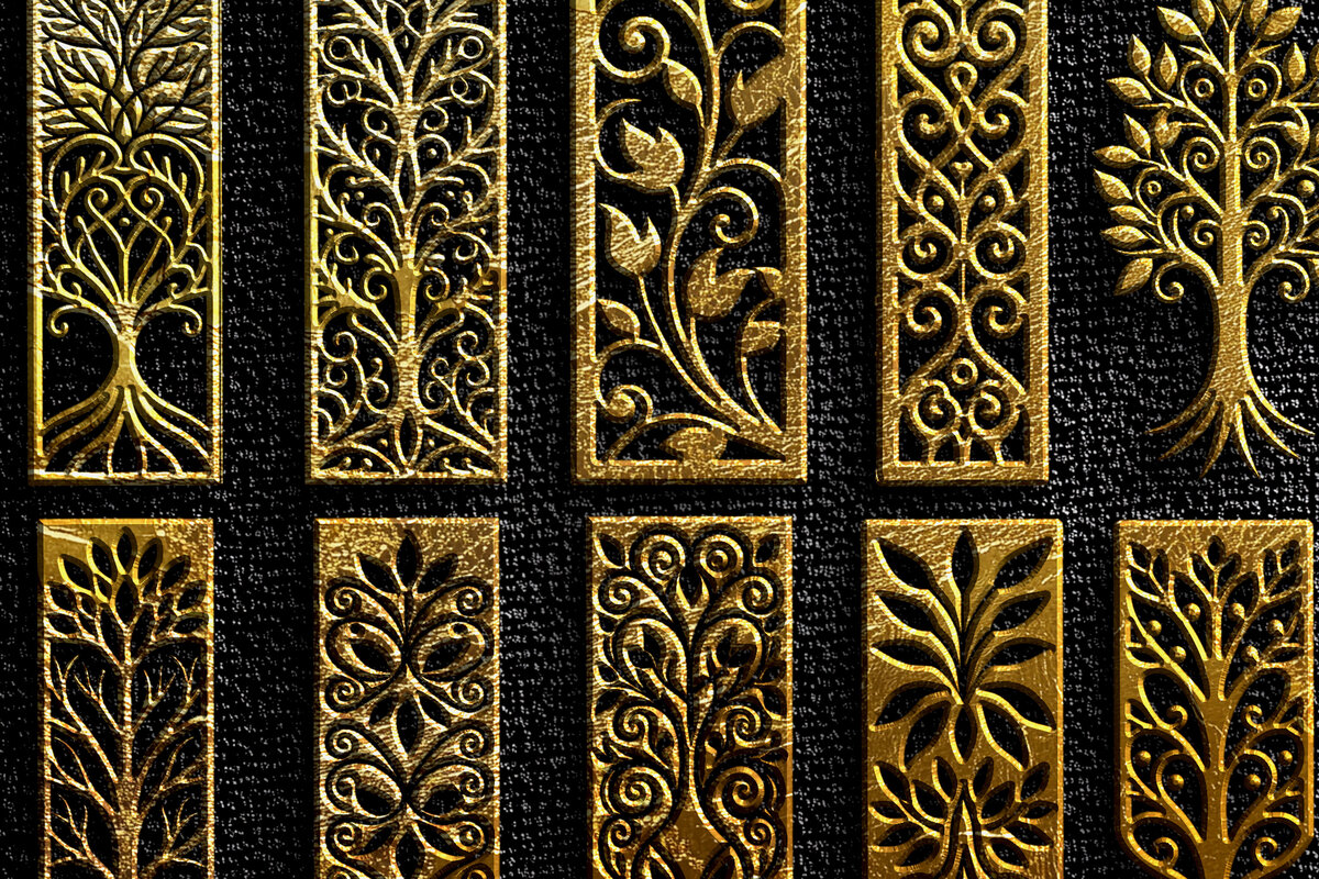 Σετ των 3 Intra απο ξύλο plywood  Χρώμα wenge 3mm-4mm πάχος - Σχέδια έτοιμα κομμένα με CNC Δίασταση 3x3 cm INTRAFABR-98477838