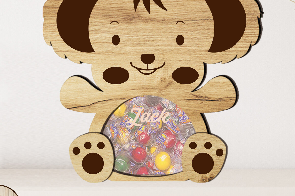 Σετ των 2 Intra απο ξύλο plywood  Χρώμα wenge 3mm-4mm πάχος - Διακοσμητικό πασχαλινό μπομπονιέρα Coala Δίασταση 6x8 cm INTRAFABR-98477554