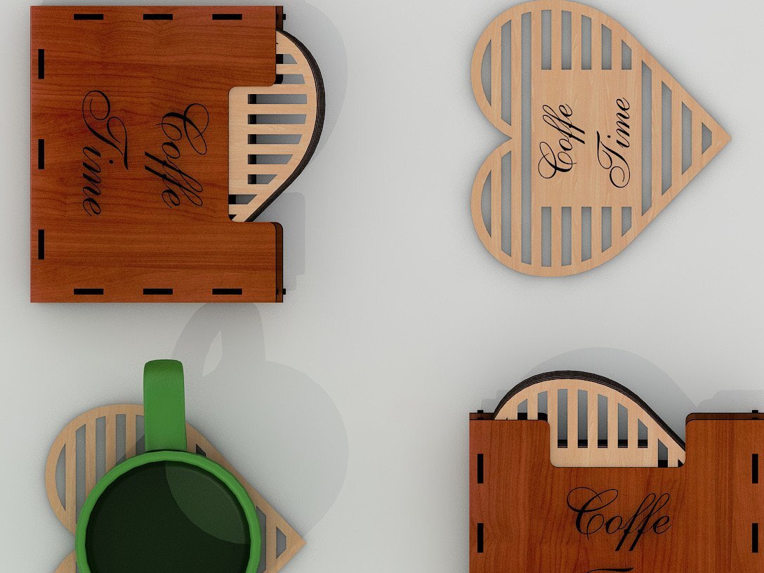 Intra απο ξύλο plywood  Χρώμα wenge 3mm-4mm πάχος - Κουτί σουβέρ και σουβέρ καρδιάς Δίασταση 30x20 cm INTRAFABR-98477592