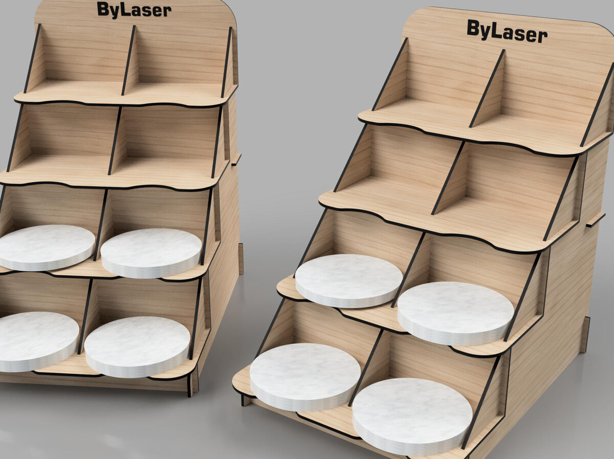 Intra απο ξύλο plywood  Χρώμα wenge 3mm-4mm πάχος - Στάση επίδειξης πάγκου σουβέρ Δίασταση 20x20 cm INTRAFABR-120098596