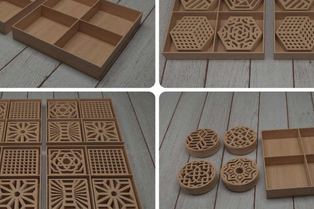 Intra απο ξύλο plywood  Χρώμα wenge 3mm-4mm πάχος - Πακέτο σχεδίασης σουβέρ 028 Δίασταση 20x20 cm INTRAFABR-105569912