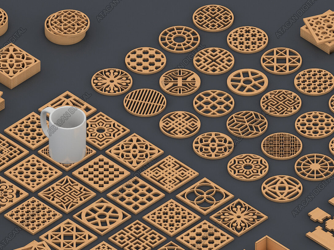 Σετ των 3 Intra απο ξύλο plywood  Χρώμα wenge 3mm-4mm πάχος - Σκουλαρίκια με σουβέρ Μοτίβα 99 Δίασταση 3x3 cm INTRAFABR-107180921