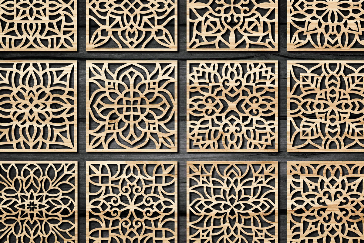 Intra απο ξύλο plywood  Χρώμα wenge 3mm-4mm πάχος - Πακέτο αρχείων Cut Coasters V67 Δίασταση 30x20 cm INTRAFABR-90808023