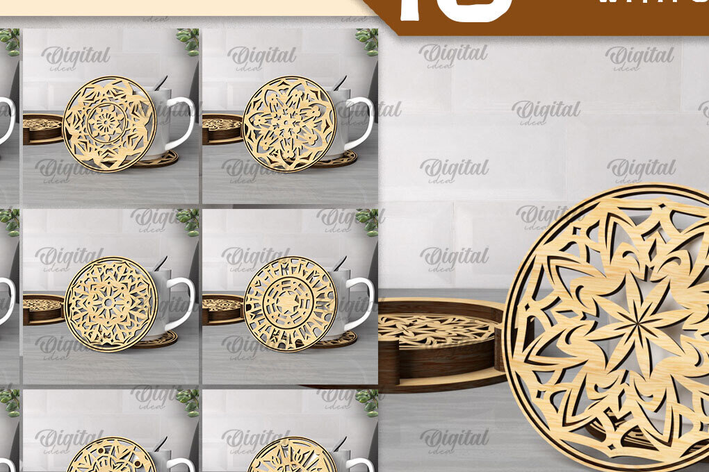 Intra απο ξύλο plywood  Χρώμα wenge 3mm-4mm πάχος - Σουβέρ με θήκες Bundle Δίασταση 30x20 cm INTRAFABR-101181783