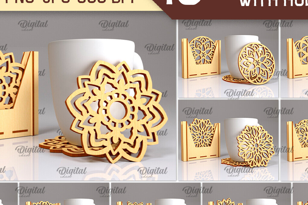 Intra απο ξύλο plywood  Χρώμα wenge 3mm-4mm πάχος - Σουβέρ με θήκες Bundle Δίασταση 30x20 cm INTRAFABR-101186231