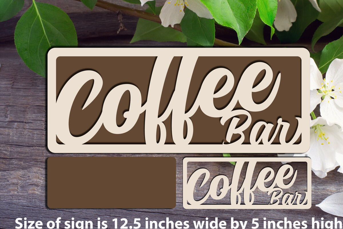 Intra απο ξύλο plywood  Χρώμα wenge 3mm-4mm πάχος - Επιγραφή καφέ μπαρ Δίασταση 20x20 cm INTRAFABR-33103792