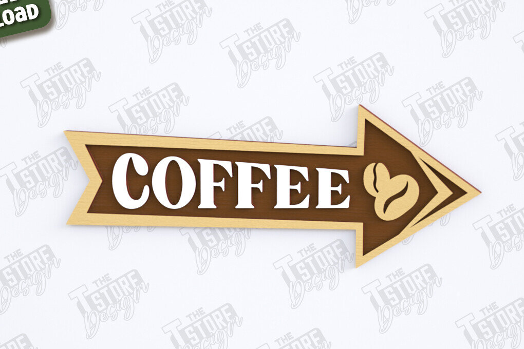 Intra απο ξύλο plywood  Χρώμα wenge 3mm-4mm πάχος - Coffee Bar Sign | Καφενείο Δίασταση 30x20 cm INTRAFABR-67870899