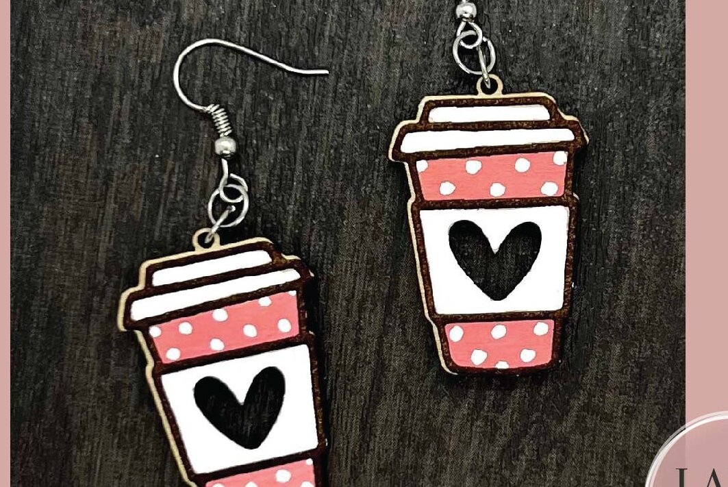 Σετ των 3 Intra απο ξύλο plywood  Χρώμα wenge 3mm-4mm πάχος - Σκουλαρίκια Coffee Cup Δίασταση 3x3 cm INTRAFABR-75261503