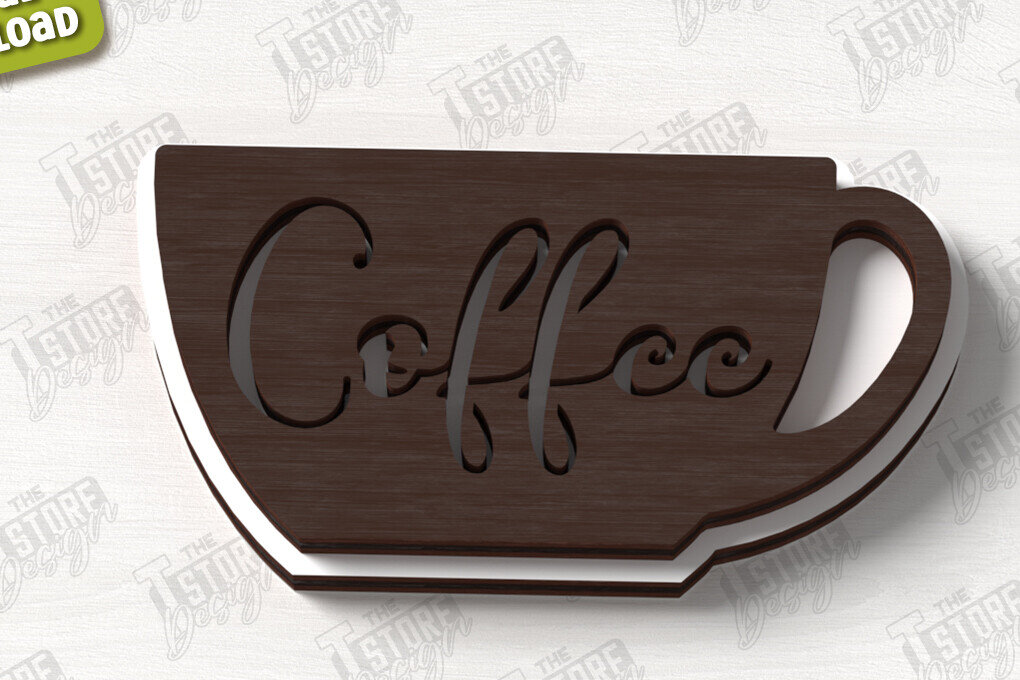 Intra απο ξύλο plywood  Χρώμα wenge 3mm-4mm πάχος - Coffee Sign | Καφενείο Δίασταση 30x20 cm INTRAFABR-25265489