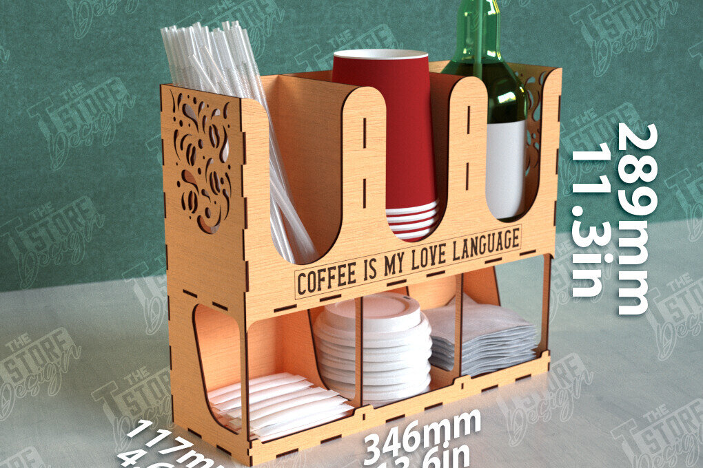 Intra απο ξύλο plywood  Χρώμα wenge 3mm-4mm πάχος - Σχάρα για σιρόπι καφέ | Desktop Organizer Δίασταση 20x20 cm INTRAFABR-118133529