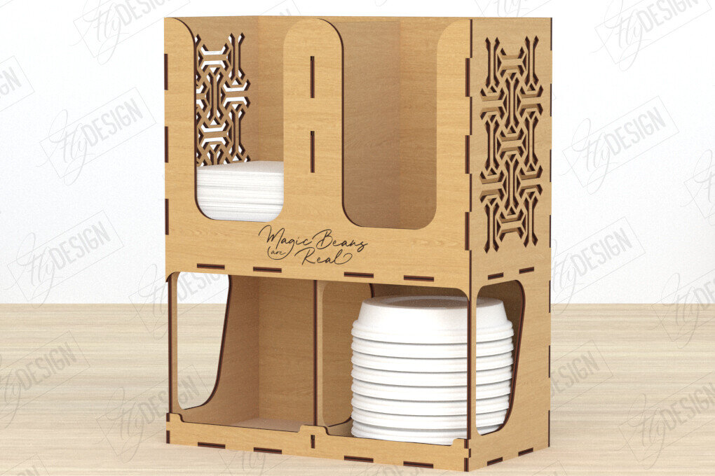 Intra απο ξύλο plywood  Χρώμα wenge 3mm-4mm πάχος - Σχάρα για σιρόπι καφέ | Desktop Organizer Δίασταση 20x20 cm INTRAFABR-54938828