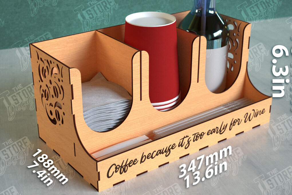 Intra απο ξύλο plywood  Χρώμα wenge 3mm-4mm πάχος - Σχάρα για σιρόπι καφέ | Desktop Organizer Δίασταση 20x20 cm INTRAFABR-52747276