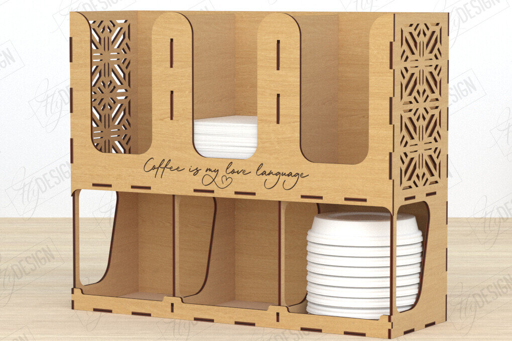 Intra απο ξύλο plywood  Χρώμα wenge 3mm-4mm πάχος - Σχάρα για σιρόπι καφέ | Desktop Organizer Δίασταση 20x20 cm INTRAFABR-52747345