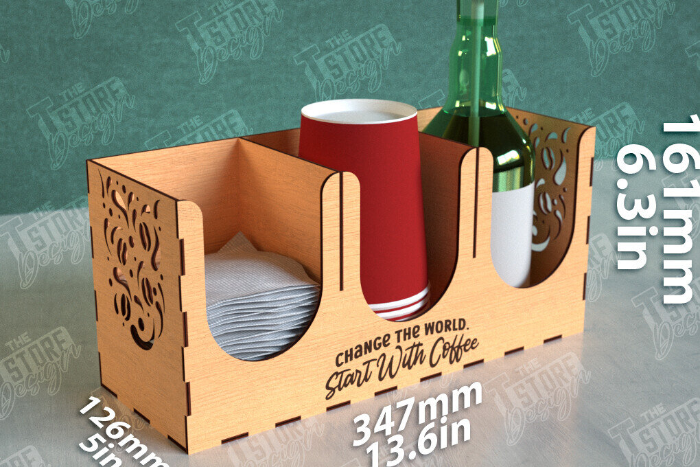 Intra απο ξύλο plywood  Χρώμα wenge 3mm-4mm πάχος - Σχάρα για σιρόπι καφέ | Desktop Organizer Δίασταση 20x20 cm INTRAFABR-52747233