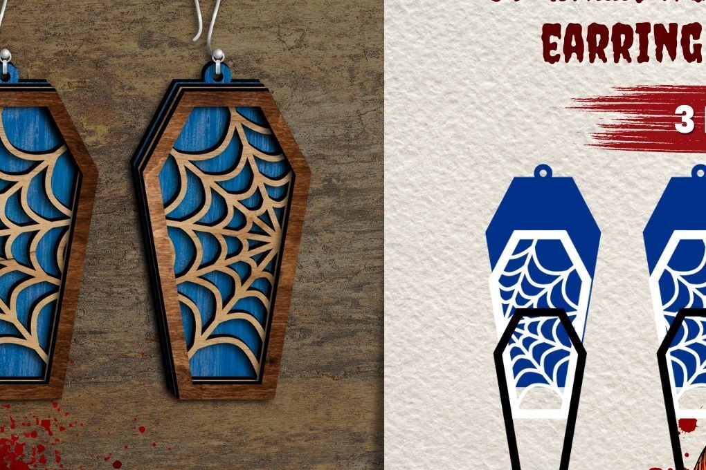 Σετ των 3 Intra απο ξύλο plywood  Χρώμα wenge 3mm-4mm πάχος - Σκουλαρίκια φέρετρο Δίασταση 3x3 cm INTRAFABR-116007614