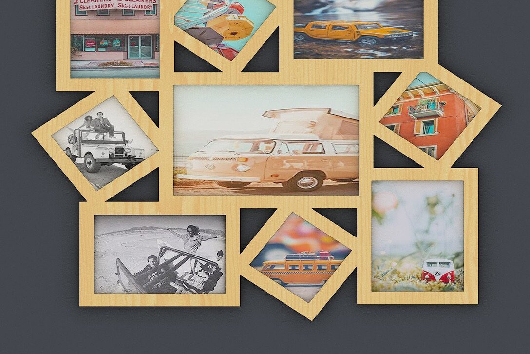 Intra απο ξύλο plywood  Χρώμα wenge 3mm-4mm πάχος - Πλαίσιο κολάζ Δίασταση 20x20 cm INTRAFABR-116922018