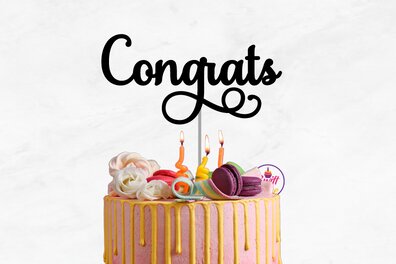 Intra απο ξύλο plywood  Χρώμα wenge 3mm-4mm πάχος - Συγχαρητήρια Cake Topper Δίασταση 20x20 cm INTRAFABR-89108724