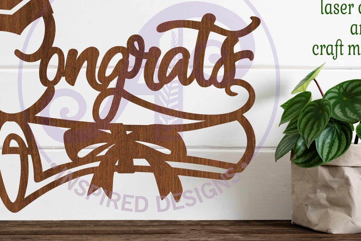 Intra απο ξύλο plywood  Χρώμα wenge 3mm-4mm πάχος - Συγχαρητήρια Σήμα αποφοίτησης Δίασταση 30x20 cm INTRAFABR-89114479