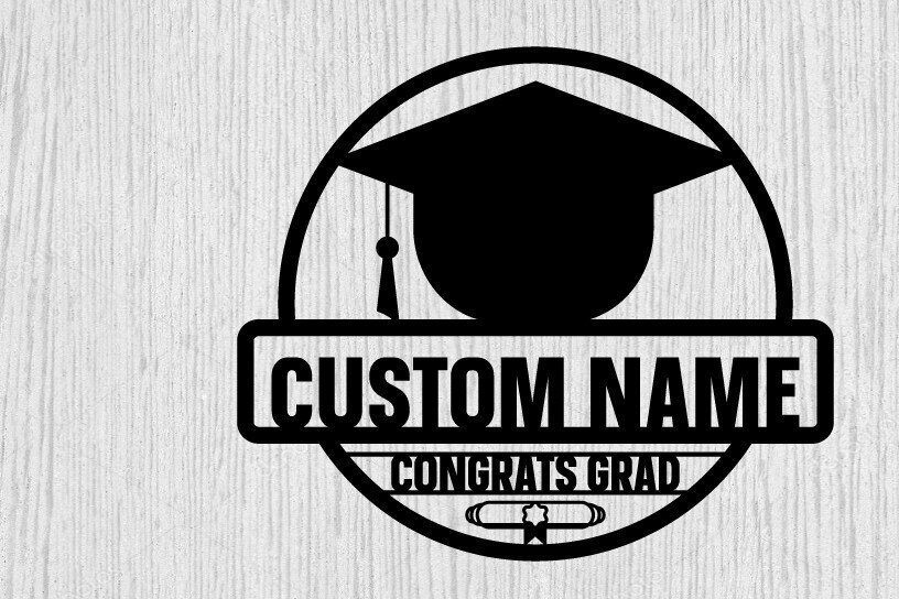 Intra απο ξύλο plywood  Χρώμα wenge 3mm-4mm πάχος - Συγχαρητήρια Class of 2024 Metal Sing Δίασταση 40x50 cm INTRAFABR-118044623