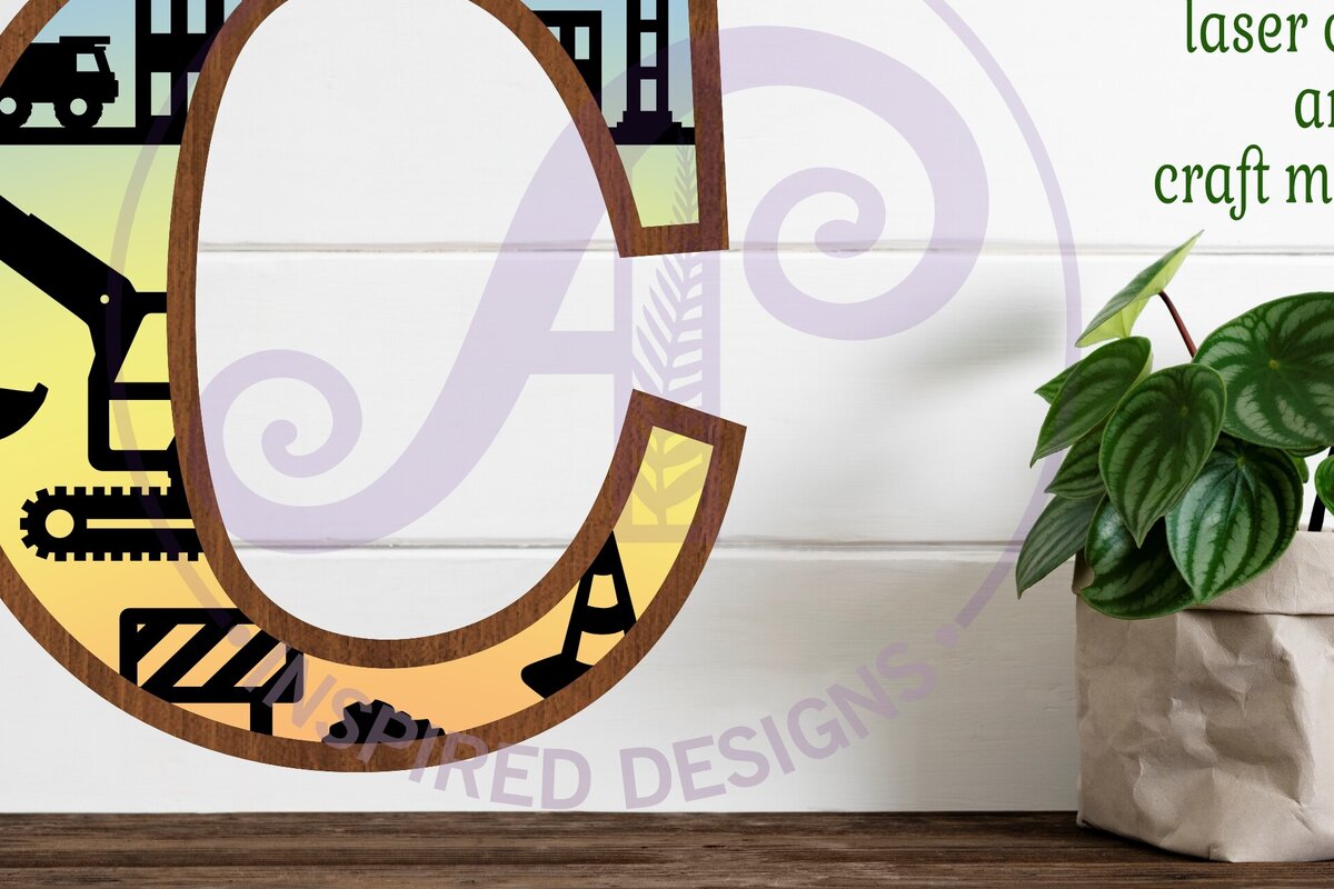 Intra απο ξύλο plywood  Χρώμα wenge 3mm-4mm πάχος - Κατασκευή Large C Wall Letter 3 Layer Δίασταση 30x20 cm INTRAFABR-12250360