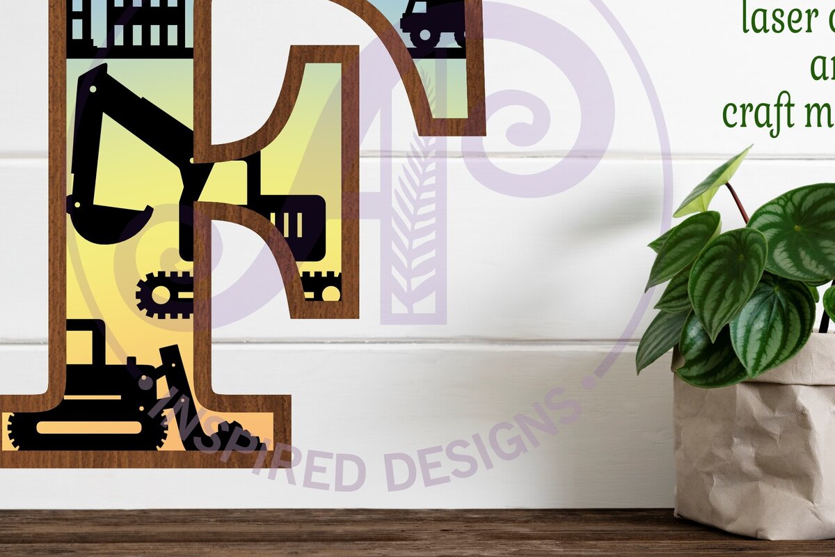 Intra απο ξύλο plywood  Χρώμα wenge 3mm-4mm πάχος - Κατασκευή Large F Wall Letter 3 Layer Δίασταση 30x20 cm INTRAFABR-67730389