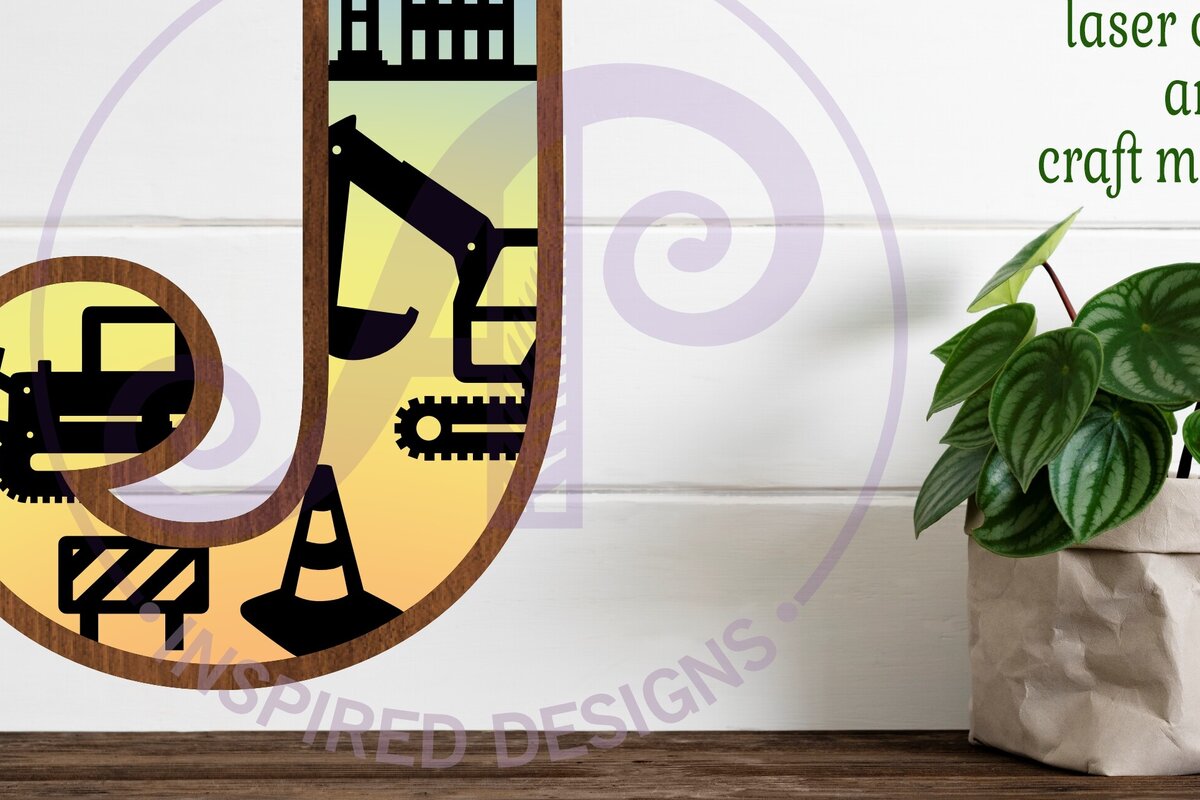 Intra απο ξύλο plywood  Χρώμα wenge 3mm-4mm πάχος - Κατασκευή Large J Wall Letter 3 Layer Δίασταση 30x20 cm INTRAFABR-122244820