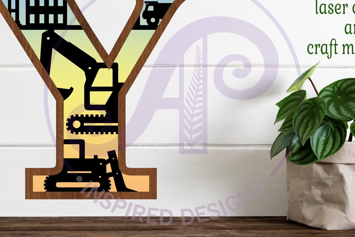 Intra απο ξύλο plywood  Χρώμα wenge 3mm-4mm πάχος - Κατασκευή Large Y Wall Letter 3 Layer Δίασταση 30x20 cm INTRAFABR-104846810