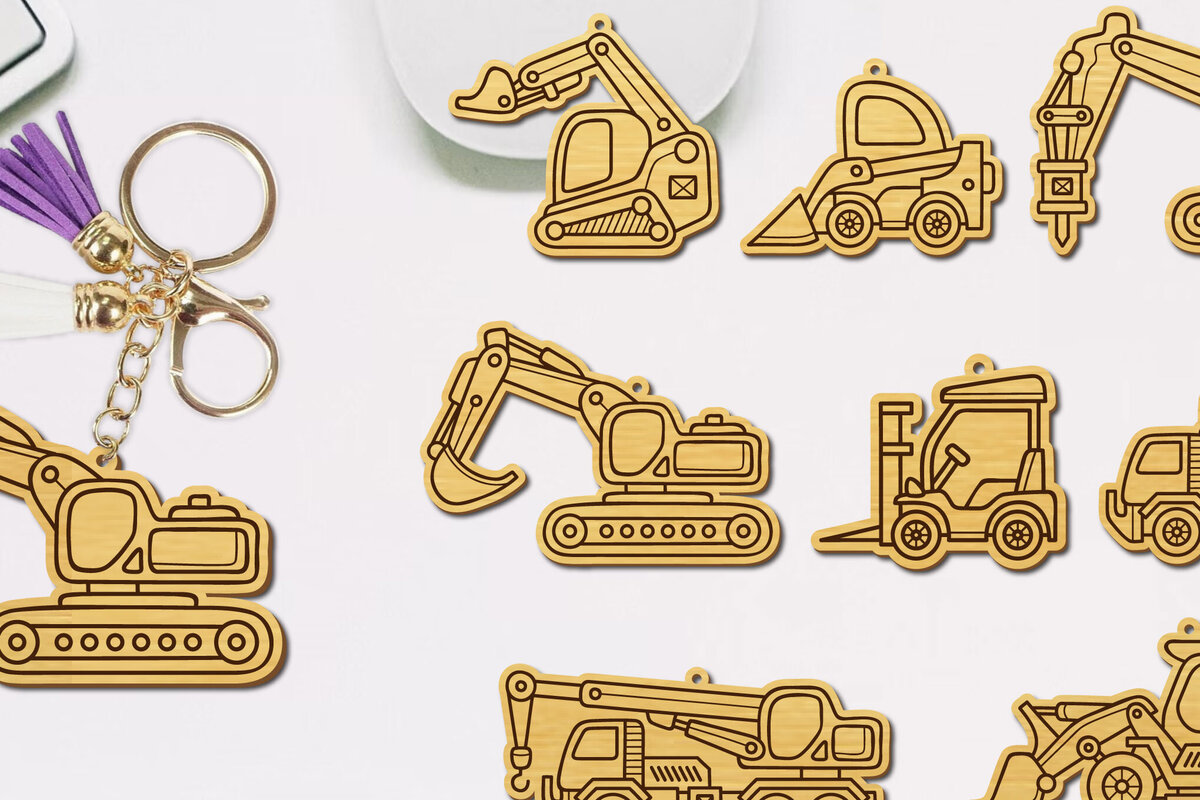 Σετ των 2 Intra απο ξύλο plywood  Χρώμα wenge 3mm-4mm πάχος - Πακέτα μπρελόκ για οχήματα κατασκευών Δίασταση 4x4 cm INTRAFABR-78422875