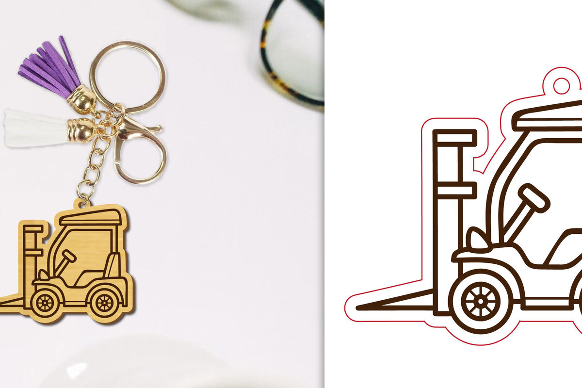 Σετ των 2 Intra απο ξύλο plywood  Χρώμα wenge 3mm-4mm πάχος - Μπρελόκ οχημάτων κατασκευής Lasercut Δίασταση 4x4 cm INTRAFABR-40953082