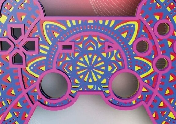 Intra απο ξύλο plywood  Χρώμα wenge 3mm-4mm πάχος - Ελεγκτής , 3d Mandala , 4 Layers Δίασταση 30x30 cm INTRAFABR-77193482