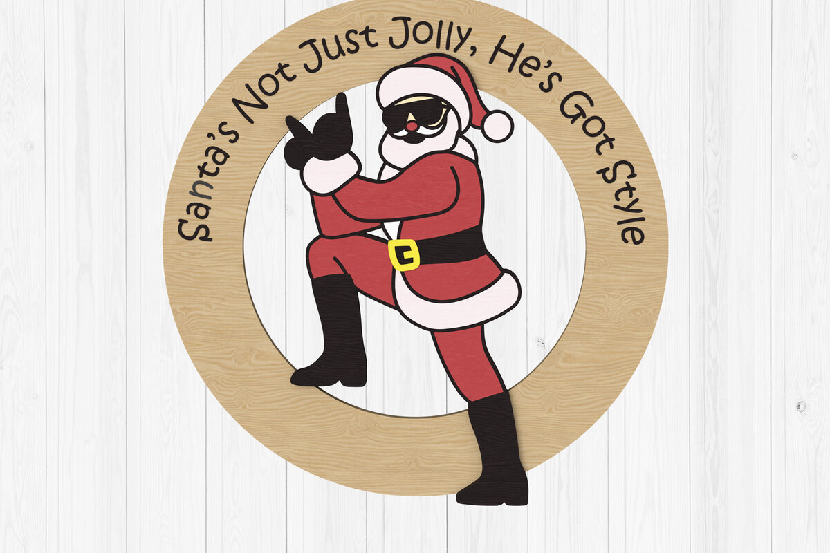 Σετ των 2 Intra απο ξύλο plywood  Χρώμα wenge 3mm-4mm πάχος - Δροσερό χριστουγεννιάτικο στολίδι του Άγιου Βασίλη με λέιζερ Δίασταση 6x6 cm INTRAFABR-74931196