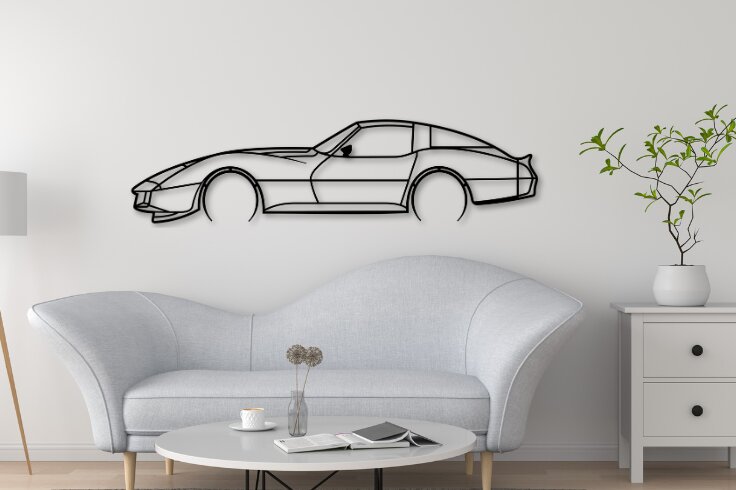 Intra απο ξύλο plywood  Χρώμα wenge 3mm-4mm πάχος - Corvette C3 Car Dxf , Car Laser Δίασταση 20x20 cm INTRAFABR-76198782