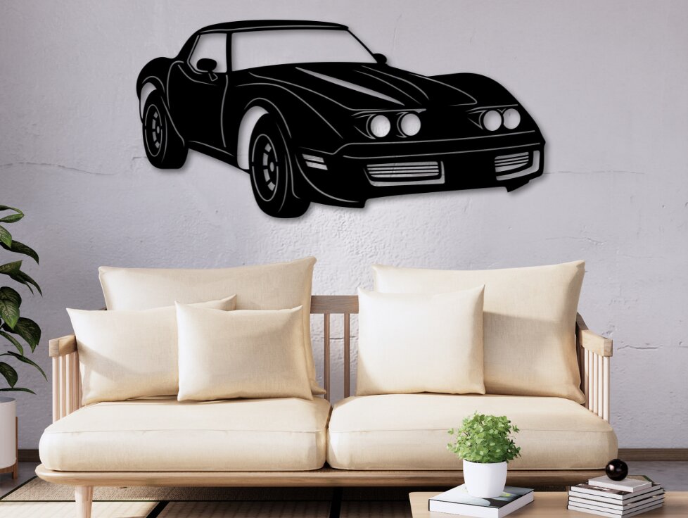 Intra απο ξύλο plywood  Χρώμα wenge 3mm-4mm πάχος - Πρότυπο κοπής Corvette C3, Δίασταση 20x20 cm INTRAFABR-104827160