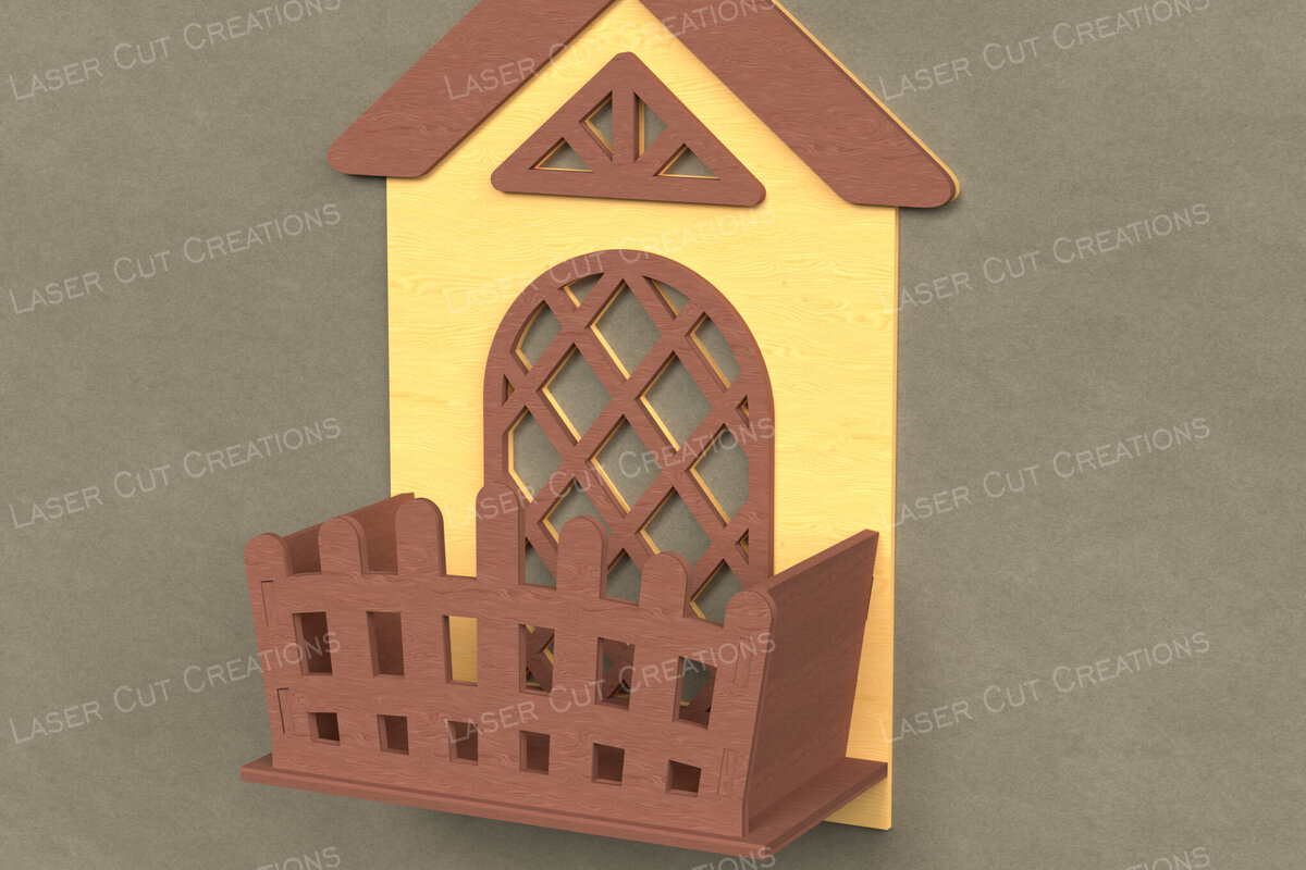 Intra απο ξύλο plywood  Χρώμα wenge 3mm-4mm πάχος - Κουτί παραθύρου εξοχικής κατοικίας Διακόσμηση Δίασταση 30x20 cm INTRAFABR-95035804