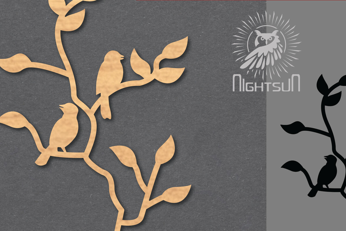 Intra απο ξύλο plywood  Χρώμα wenge 3mm-4mm πάχος - Διακόσμηση Couple Bird 1 Δίασταση 20x20 cm INTRAFABR-68963715