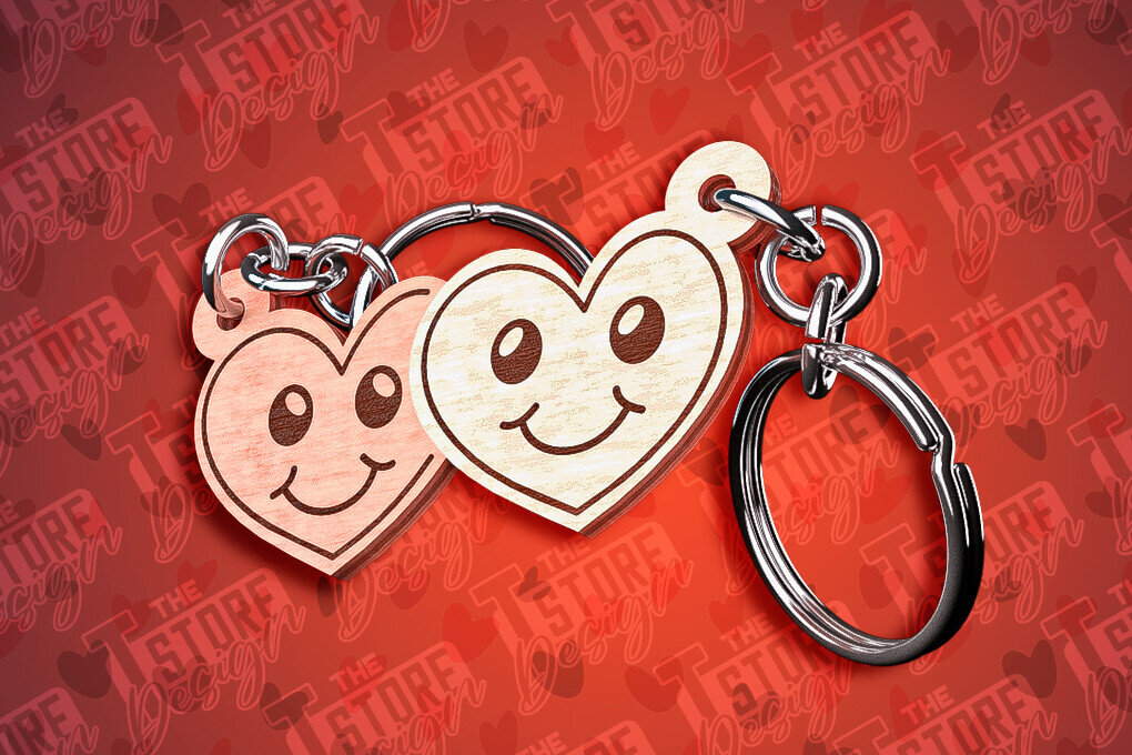 Σετ των 2 Intra απο ξύλο plywood  Χρώμα wenge 3mm-4mm πάχος - Μπρελόκ Καρδιά Ζευγαριού | Δίασταση 4x4 cm INTRAFABR-117736394