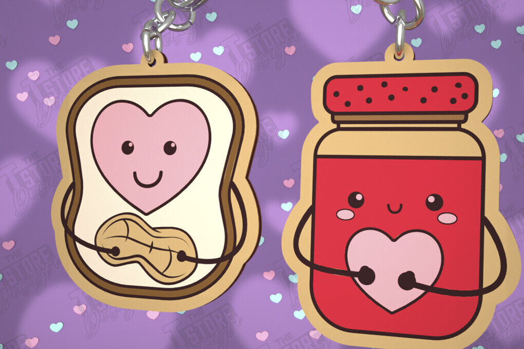 Σετ των 2 Intra απο ξύλο plywood  Χρώμα wenge 3mm-4mm πάχος - Μπρελόκ Ζευγαριού | Δώρο του Αγίου Βαλεντίνου Δίασταση 4x4 cm INTRAFABR-118480685