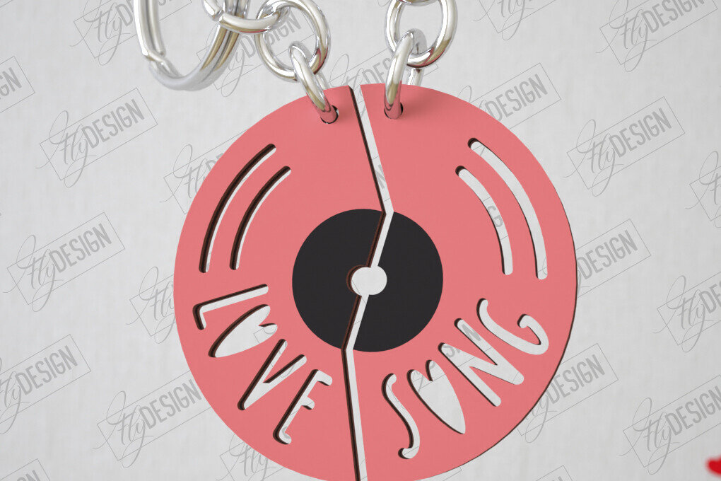 Σετ των 2 Intra απο ξύλο plywood  Χρώμα wenge 3mm-4mm πάχος - Μπρελόκ Ζευγαριού | Δώρο του Αγίου Βαλεντίνου Δίασταση 4x4 cm INTRAFABR-109384804