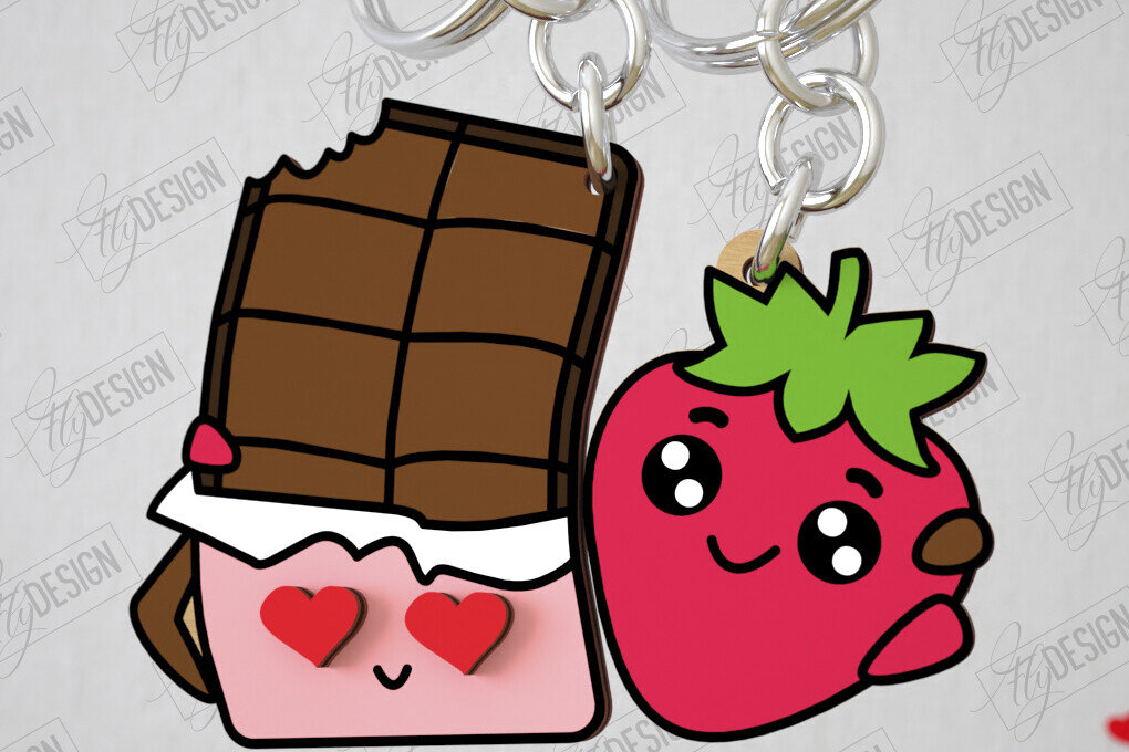 Σετ των 2 Intra απο ξύλο plywood  Χρώμα wenge 3mm-4mm πάχος - Μπρελόκ Ζευγαριού | Δώρο του Αγίου Βαλεντίνου Δίασταση 4x4 cm INTRAFABR-102295141