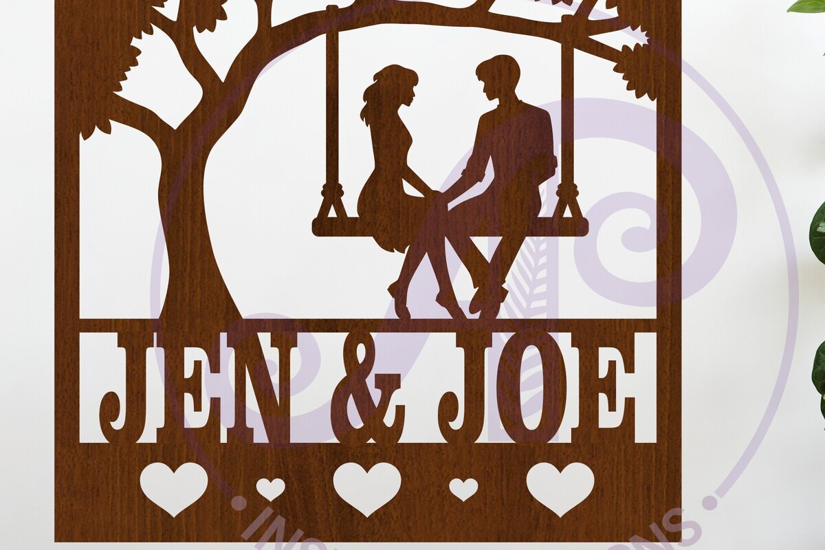 Intra απο ξύλο plywood  Χρώμα wenge 3mm-4mm πάχος - Ζευγάρι στο Swing Name Laser Δίασταση 30x20 cm INTRAFABR-60164001