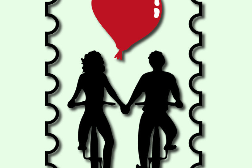 Intra απο ξύλο plywood  Χρώμα wenge 3mm-4mm πάχος - Ζευγάρι με ποδήλατα Δίασταση 20x20 cm INTRAFABR-60281734