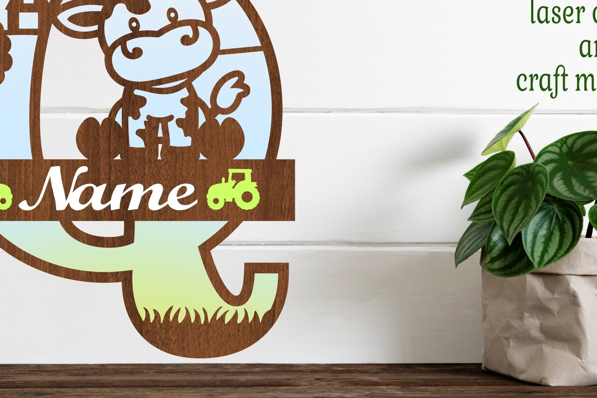 Intra απο ξύλο plywood  Χρώμα wenge 3mm-4mm πάχος - Μονόγραμμα κεφαλαίων αγελάδας Γράμμα Q Cut Δίασταση 30x20 cm INTRAFABR-109938247