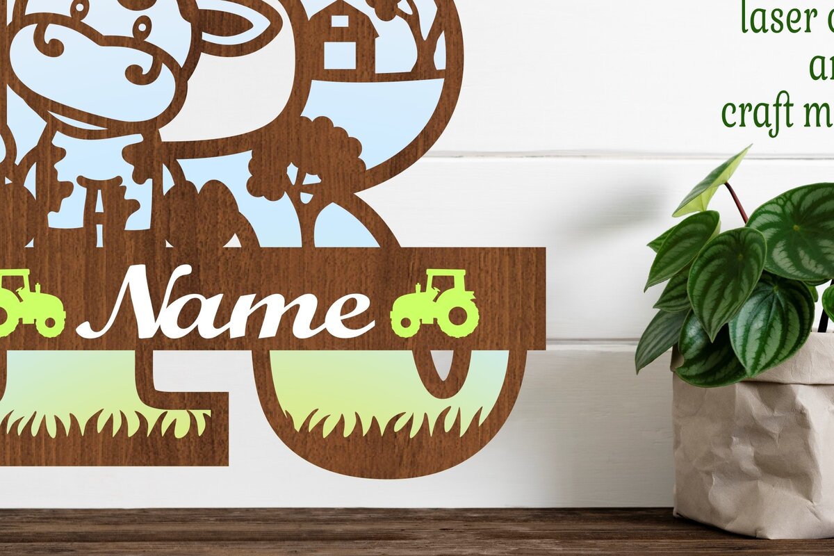 Intra απο ξύλο plywood  Χρώμα wenge 3mm-4mm πάχος - Μονόγραμμα κεφαλαίου αγελάδας Γράμμα R Αποκοπή Δίασταση 30x20 cm INTRAFABR-57778540