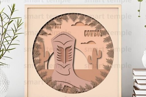 Intra απο ξύλο plywood  Χρώμα wenge 3mm-4mm πάχος - Cowboy Boots για Cricut Δίασταση 30x20 cm INTRAFABR-105325967