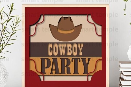Intra απο ξύλο plywood  Χρώμα wenge 3mm-4mm πάχος - Cowboy Party Layered, Cowboy Party Δίασταση 20x20 cm INTRAFABR-28976280