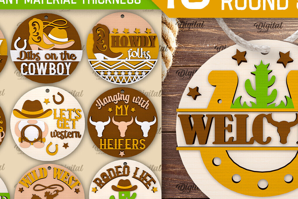 Intra απο ξύλο plywood  Χρώμα wenge 3mm-4mm πάχος - Πακέτο κοπής λέιζερ στρογγυλών πινακίδων Cowboy Δίασταση 30x20 cm INTRAFABR-65454785