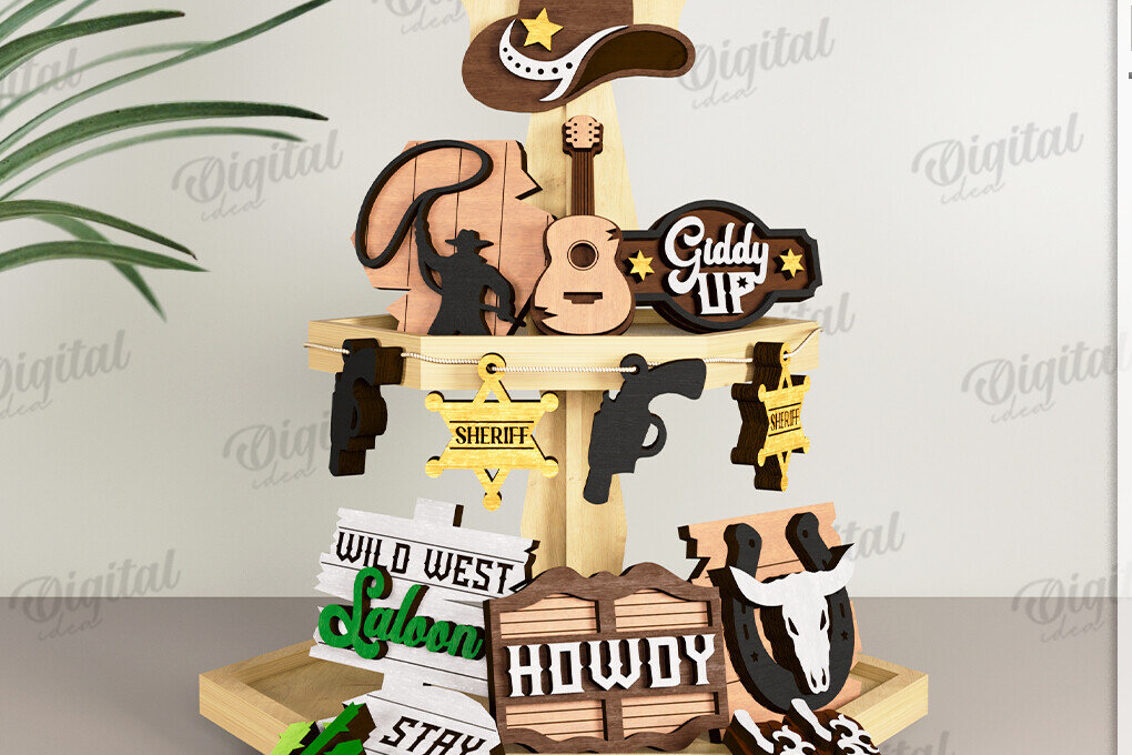 Intra απο ξύλο plywood  Χρώμα wenge 3mm-4mm πάχος - Διακοσμήσεις δίσκων καουμπόη με λέιζερ Δίασταση 30x20 cm INTRAFABR-122600994