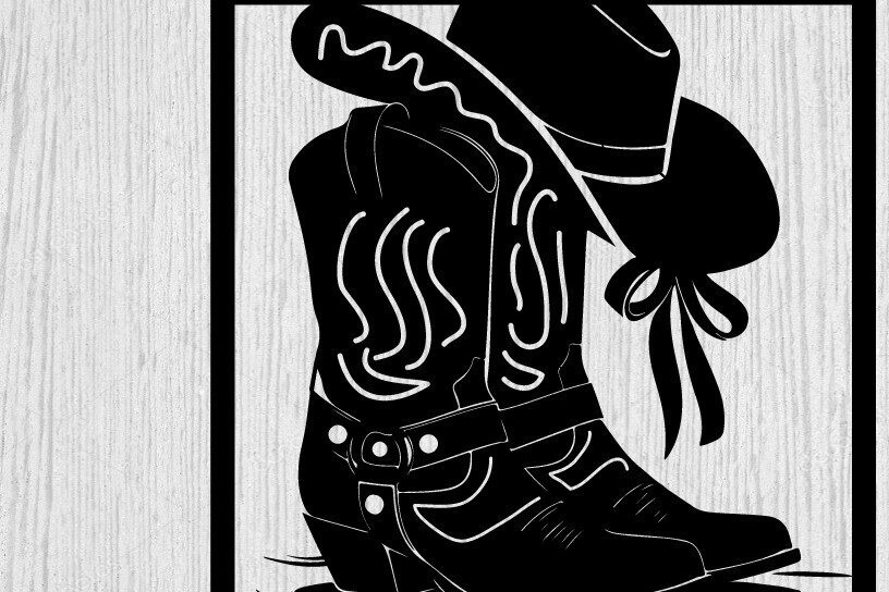 Intra απο ξύλο plywood  Χρώμα wenge 3mm-4mm πάχος - κοπής με λέιζερ ού τοίχου Cowgirl Δίασταση 40x50 cm INTRAFABR-85477268