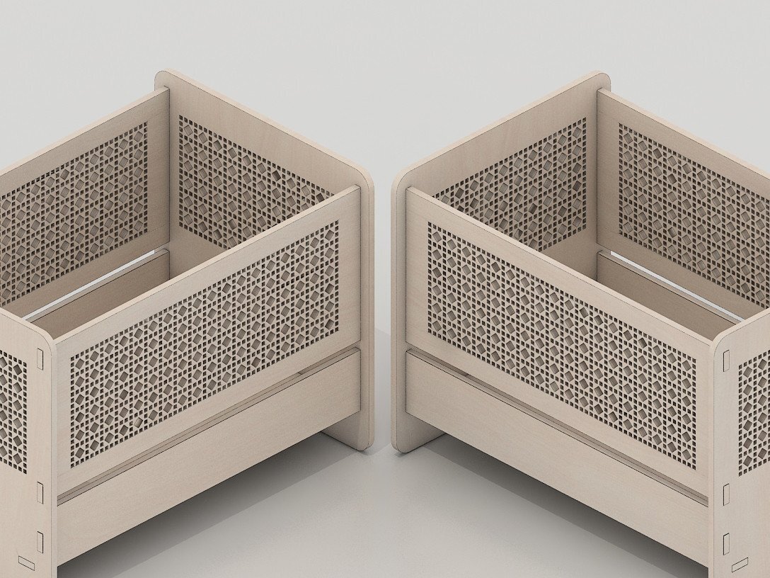 Intra απο ξύλο plywood  Χρώμα wenge 3mm-4mm πάχος - Κούνια κοπής με λέιζερ Αρχεία Βρεφική κούνια Δίασταση 30x20 cm INTRAFABR-111323312