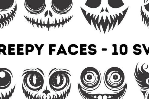 Intra απο ξύλο plywood  Χρώμα wenge 3mm-4mm πάχος - Αρχεία με λέιζερ Creepy Faces Δίασταση 15x15 cm INTRAFABR-104773997